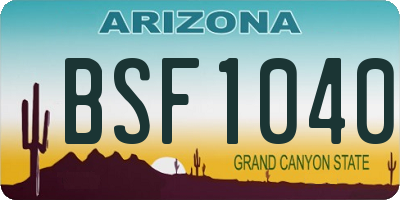 AZ license plate BSF1040