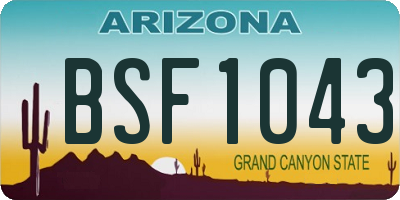 AZ license plate BSF1043