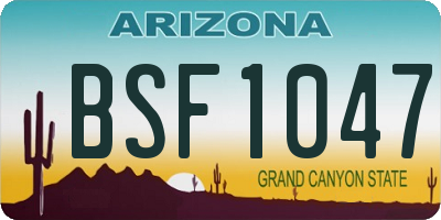 AZ license plate BSF1047