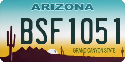 AZ license plate BSF1051