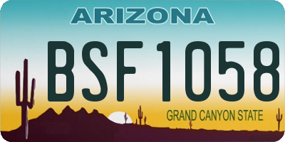 AZ license plate BSF1058