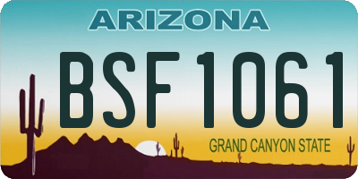 AZ license plate BSF1061
