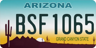 AZ license plate BSF1065
