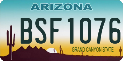 AZ license plate BSF1076