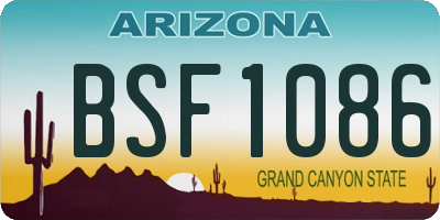 AZ license plate BSF1086