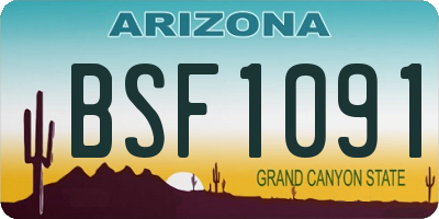 AZ license plate BSF1091