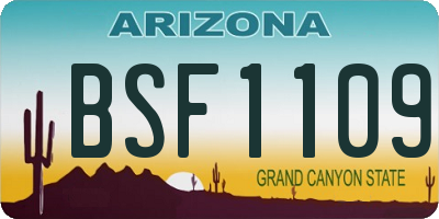AZ license plate BSF1109