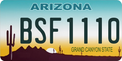 AZ license plate BSF1110
