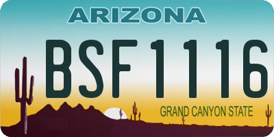 AZ license plate BSF1116