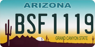 AZ license plate BSF1119