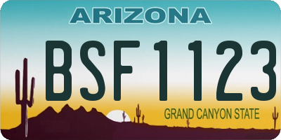 AZ license plate BSF1123