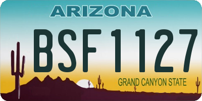 AZ license plate BSF1127