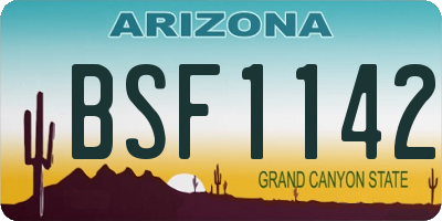 AZ license plate BSF1142