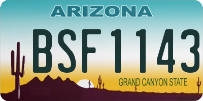 AZ license plate BSF1143
