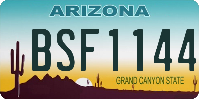 AZ license plate BSF1144