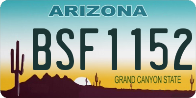 AZ license plate BSF1152