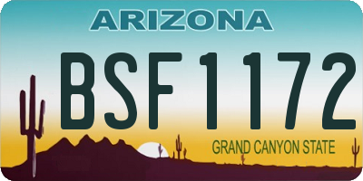 AZ license plate BSF1172