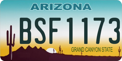 AZ license plate BSF1173