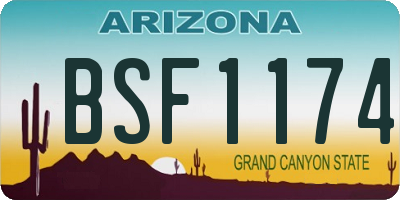 AZ license plate BSF1174