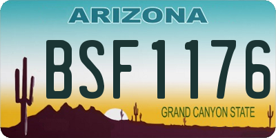 AZ license plate BSF1176