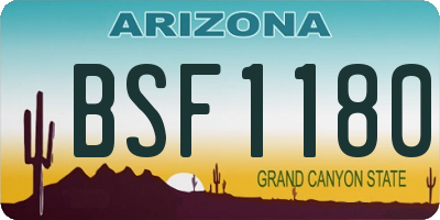 AZ license plate BSF1180