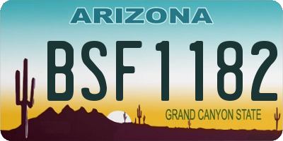 AZ license plate BSF1182