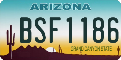 AZ license plate BSF1186