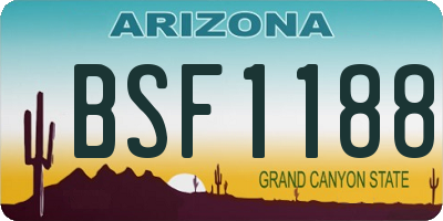 AZ license plate BSF1188