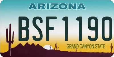 AZ license plate BSF1190