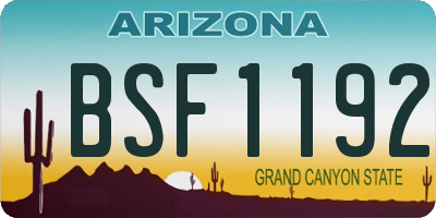 AZ license plate BSF1192