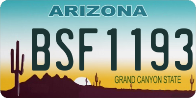AZ license plate BSF1193