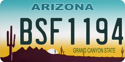 AZ license plate BSF1194