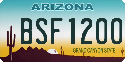 AZ license plate BSF1200
