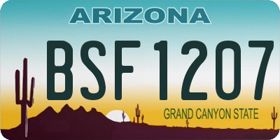 AZ license plate BSF1207
