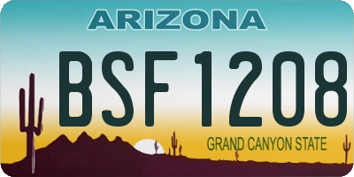 AZ license plate BSF1208