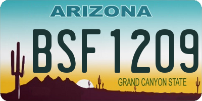 AZ license plate BSF1209