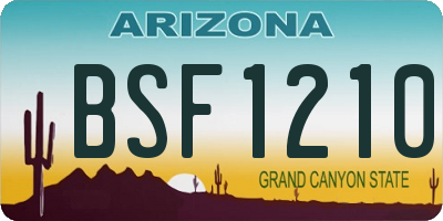 AZ license plate BSF1210