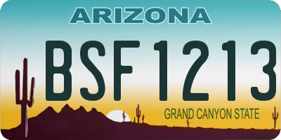 AZ license plate BSF1213