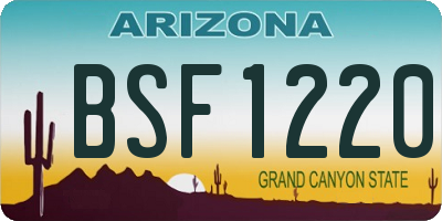 AZ license plate BSF1220