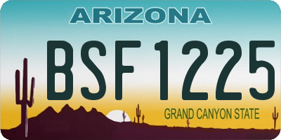 AZ license plate BSF1225