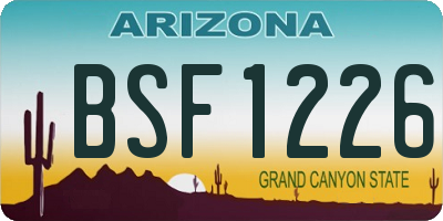 AZ license plate BSF1226
