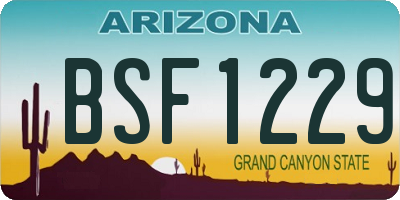 AZ license plate BSF1229