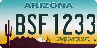 AZ license plate BSF1233