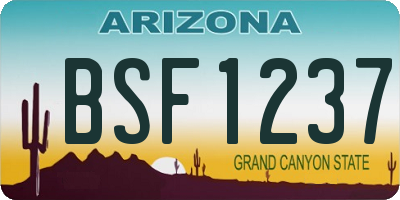 AZ license plate BSF1237