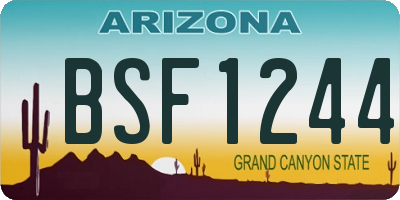 AZ license plate BSF1244