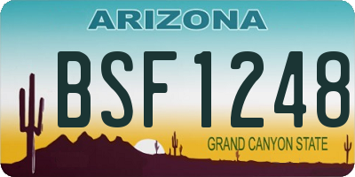 AZ license plate BSF1248