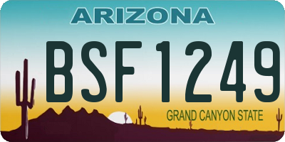 AZ license plate BSF1249