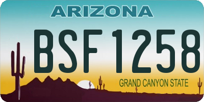 AZ license plate BSF1258