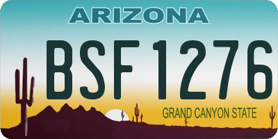 AZ license plate BSF1276