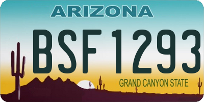 AZ license plate BSF1293